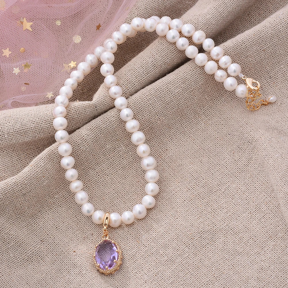Bellara Violet Dreams Choker – Elegant Pearl Necklace