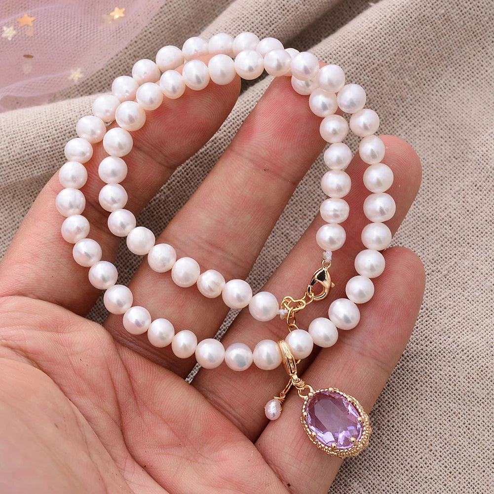Bellara Violet Dreams Choker – Elegant Pearl Necklace