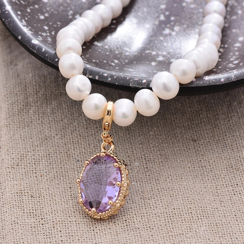 Bellara Violet Dreams Choker – Elegant Pearl Necklace