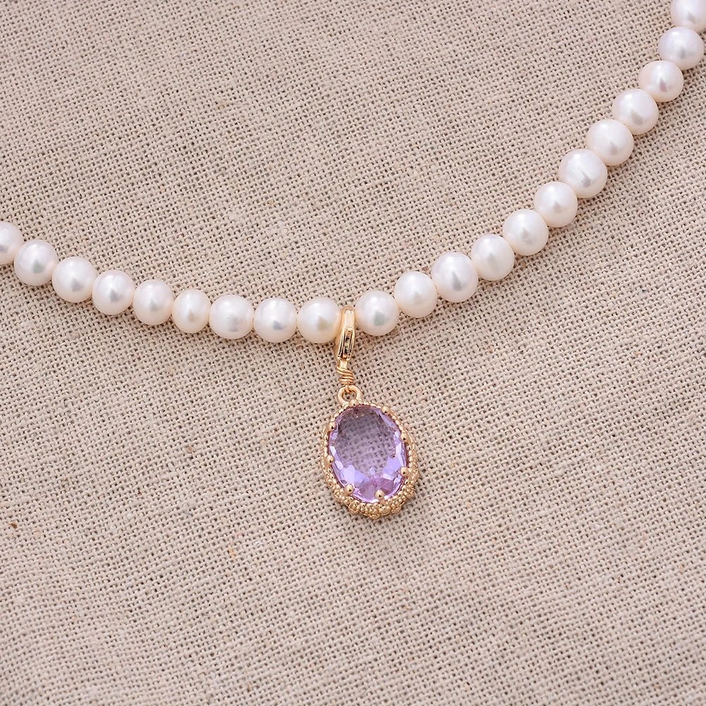 Bellara Violet Dreams Choker – Elegant Pearl Necklace