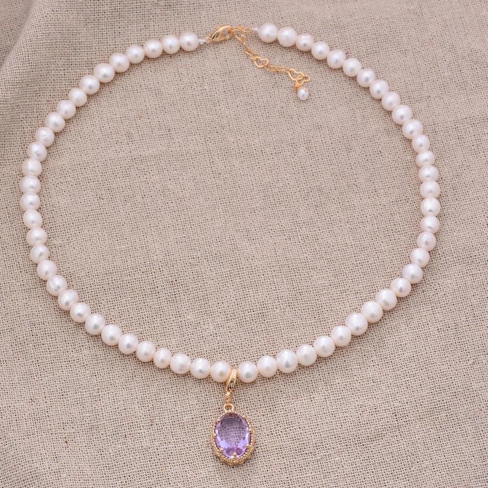 Bellara Violet Dreams Choker – Elegant Pearl Necklace