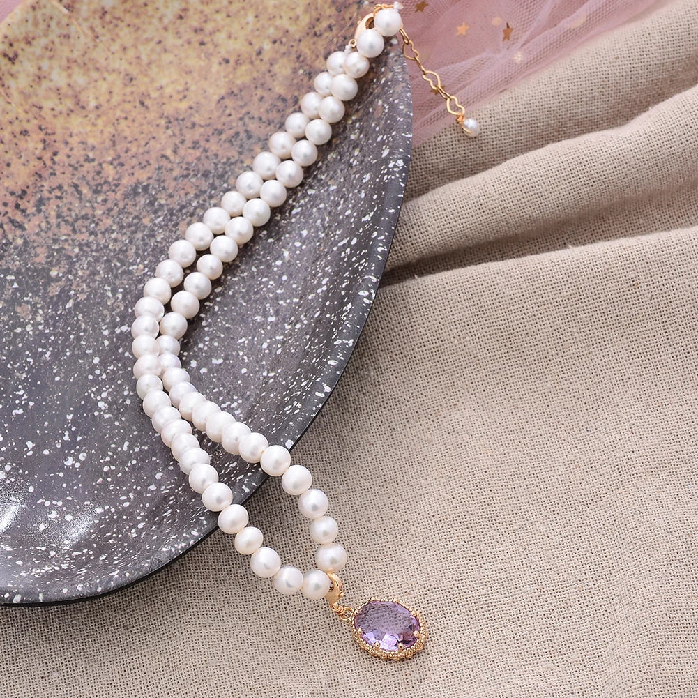Bellara Violet Dreams Choker – Elegant Pearl Necklace