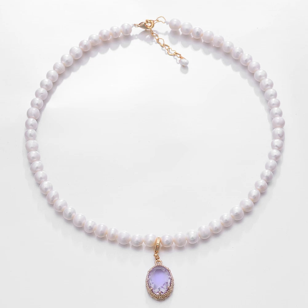 Bellara Violet Dreams Choker – Elegant Pearl Necklace