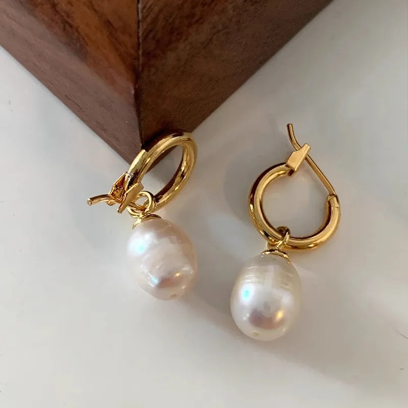 Moonlit Pearl Earrings – 14K Gold-Filled Elegant Studs
