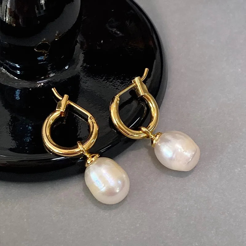 Moonlit Pearl Earrings – 14K Gold-Filled Elegant Studs