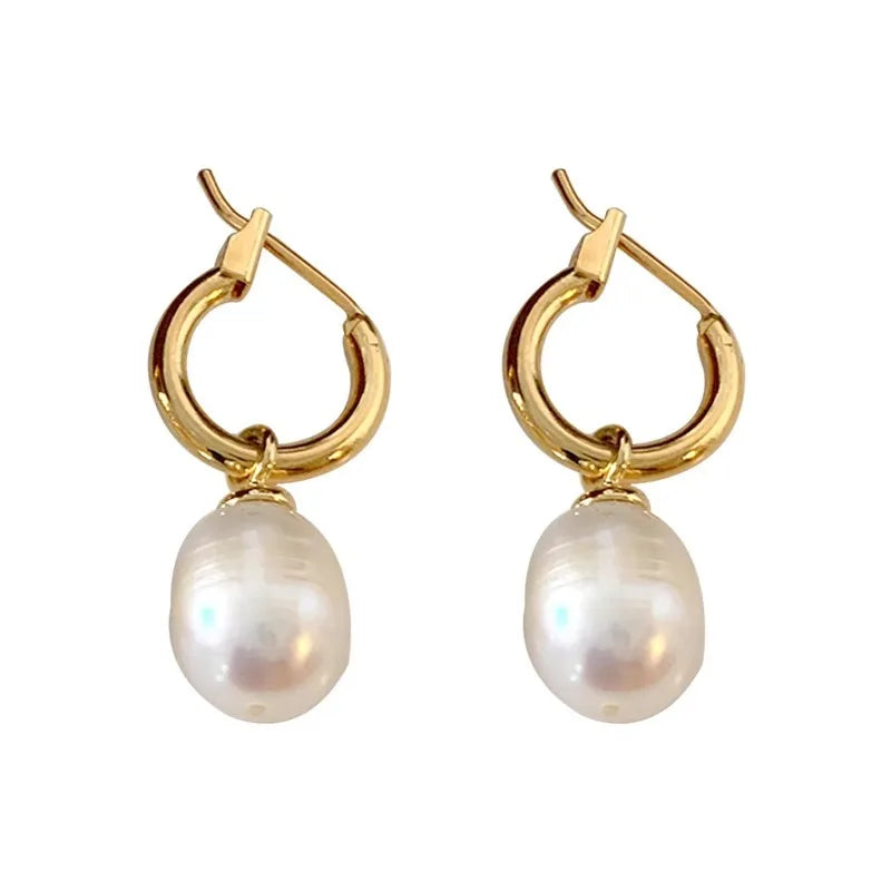 Moonlit Pearl Earrings – 14K Gold-Filled Elegant Studs